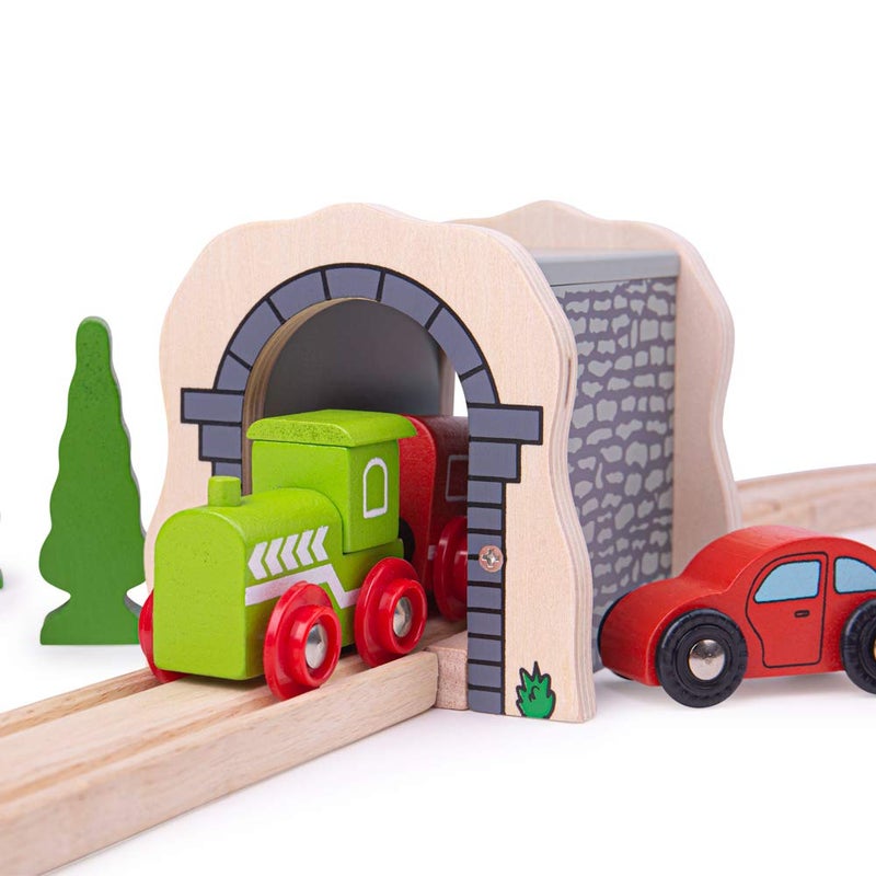 Bigjigs Rail Grey Stone Tunnel - Other Major Wooden Rail Brands are Compatible - Image 5